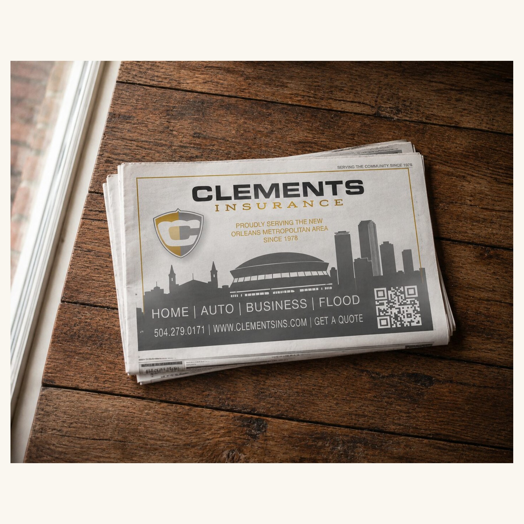 Clements Insurance print ad