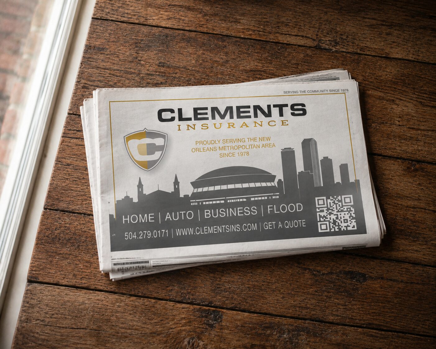 Clements Insurance print ad