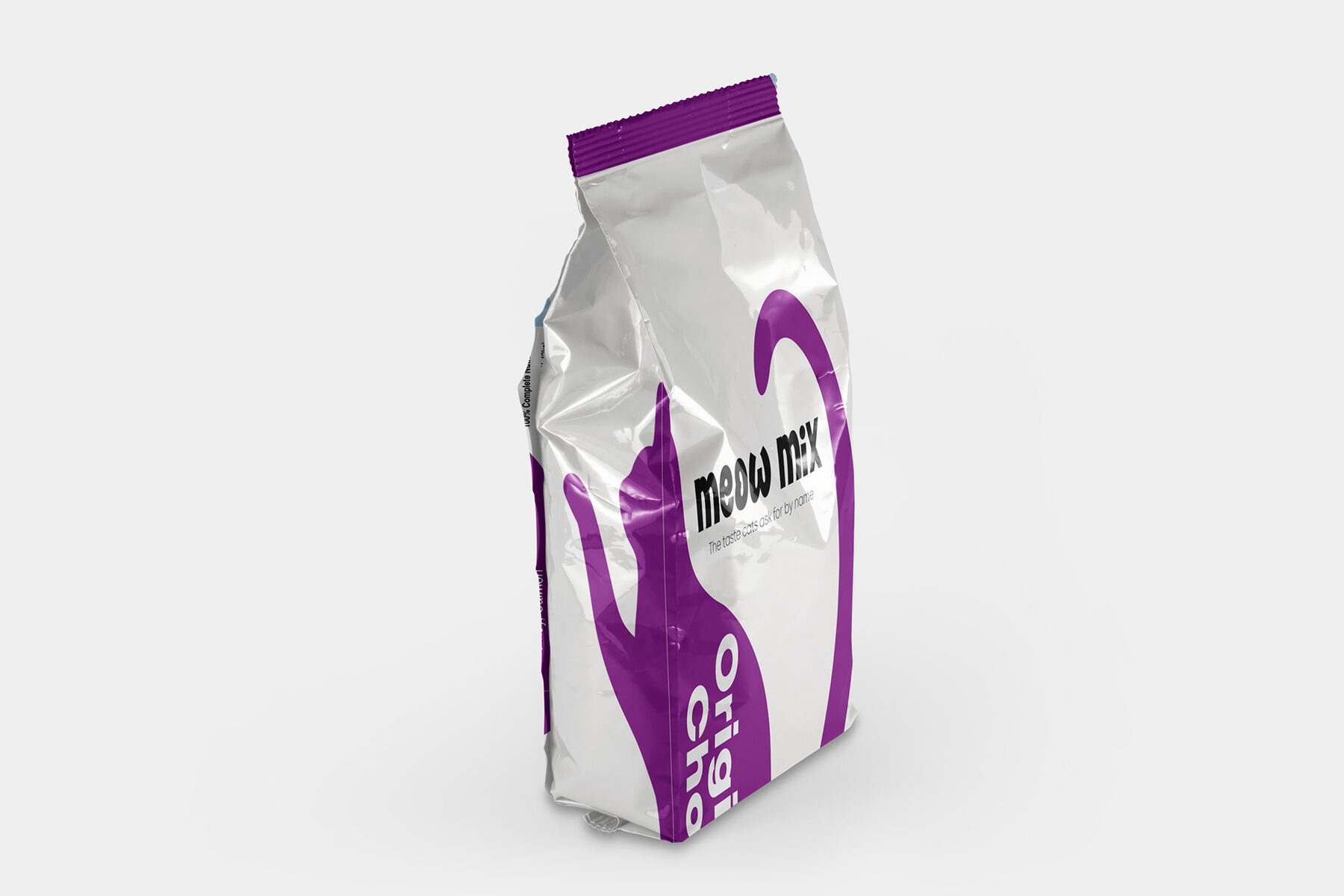 Meow Mix package side profile