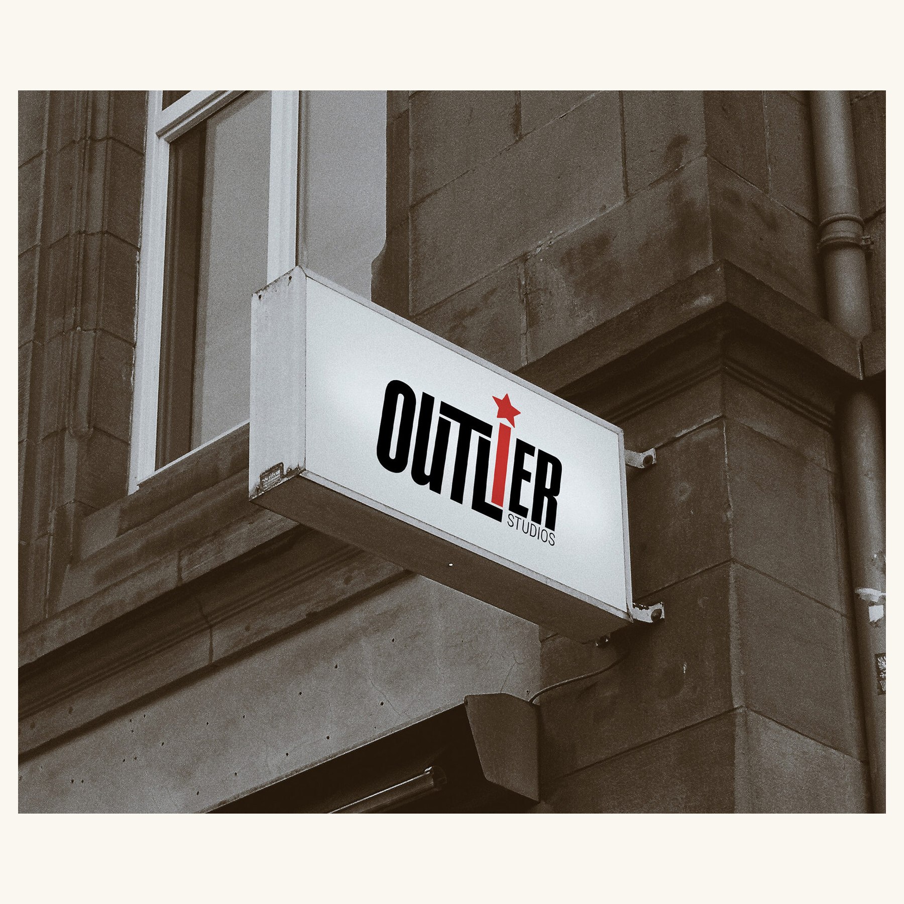 Outlier Studios brand mockup