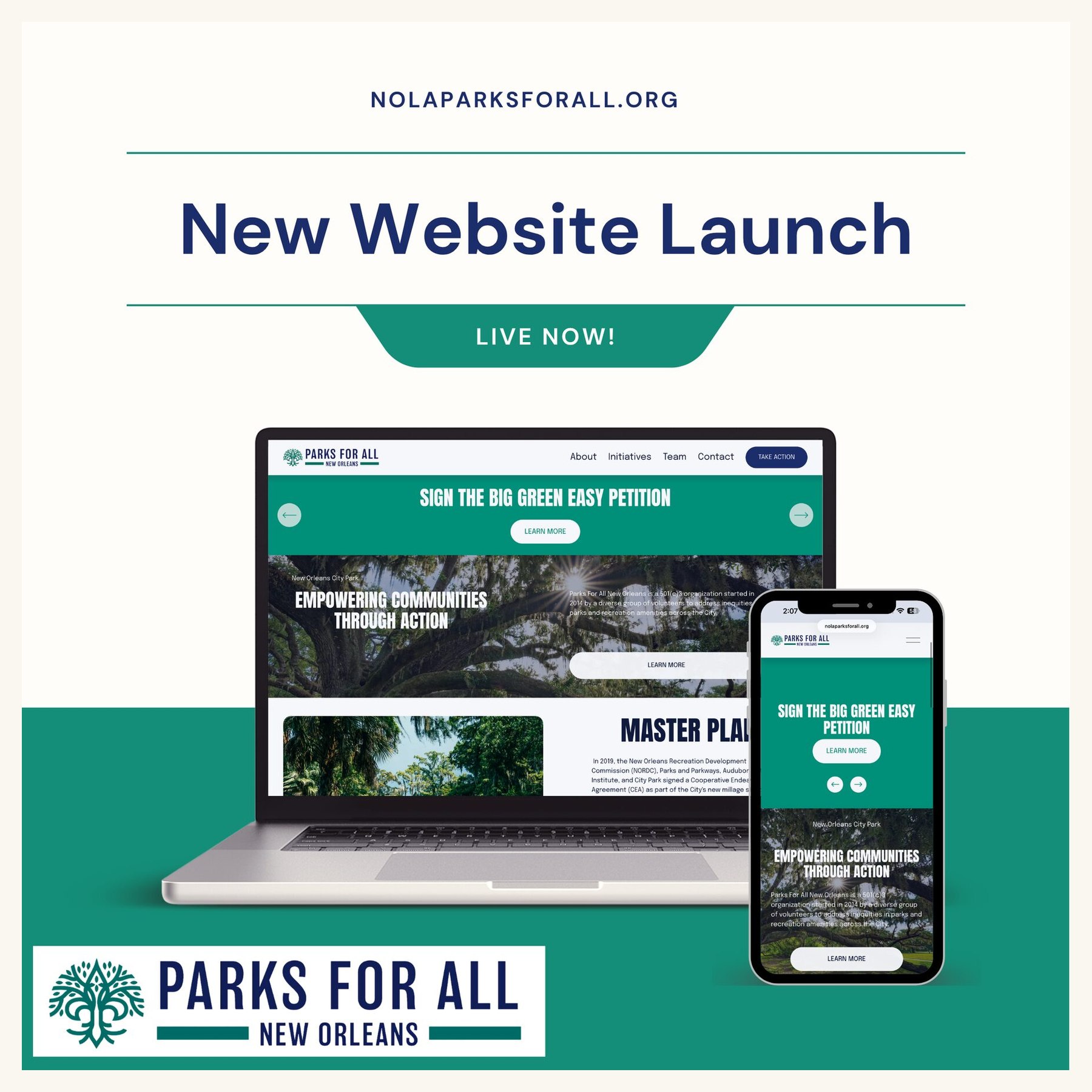 Parks For All website mockup
