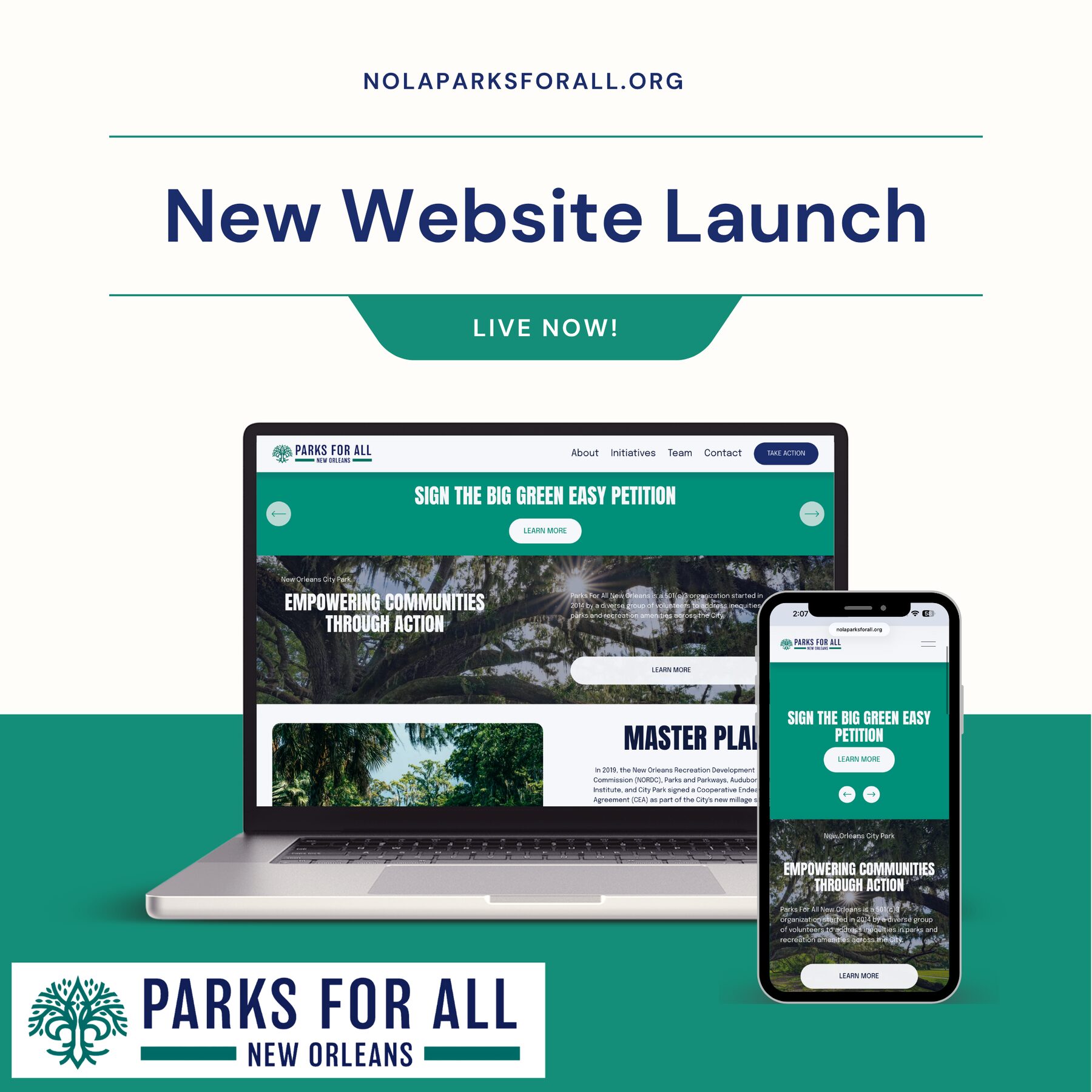 Parks For All website mockup